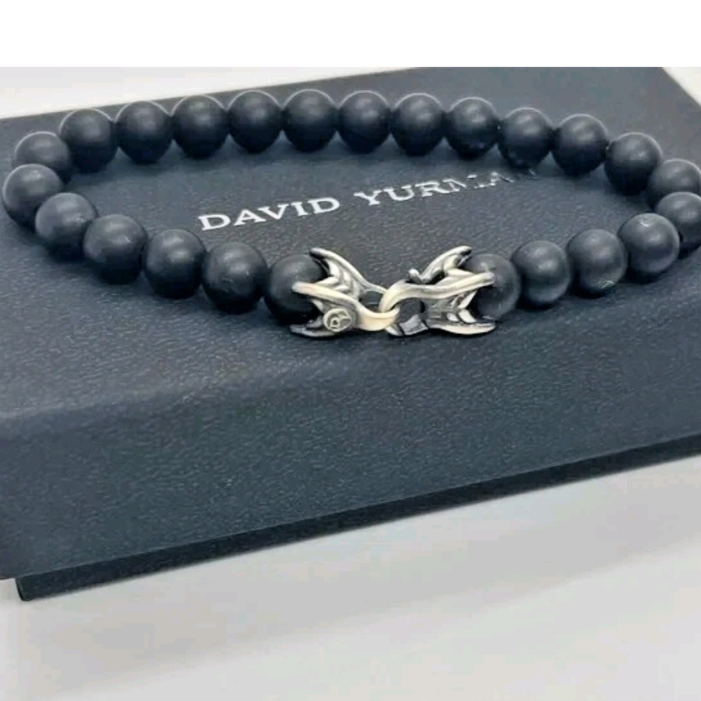 David Yurman 8 mm Black Onyx Matte Bracelet 8.5" Long